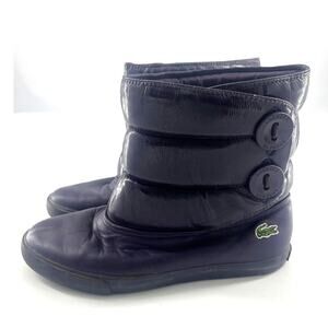 Lacoste Ankle Boots Womens Size 6 Purple Button Winter Ski Warm Preppy Rare